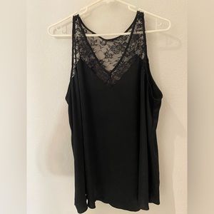 WOMEN’S PLUS Black Laced Tank